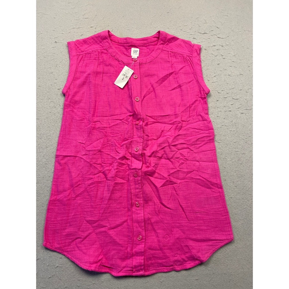 Gap Kids Sleeveless Button Down Cotton Gauze Pink Size Medium Size 8 Girls